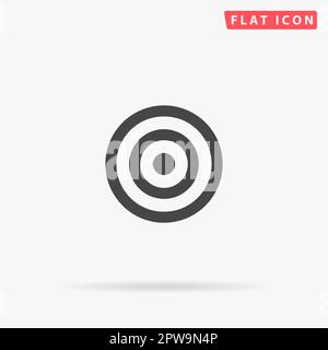 Target. Simple flat black symbol with shadow on white background. Vector illustration pictogram Illustration de Vecteur