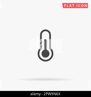 Thermomètre. Symbole noir plat simple avec ombre sur fond blanc. Pictogramme d'illustration vectorielle Illustration de Vecteur