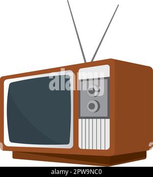 Illustration détaillée de la télévision ancienne et ancienne Illustration de Vecteur