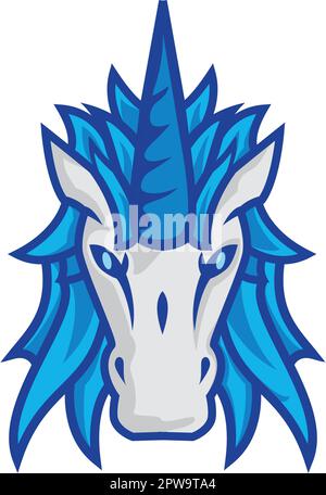 Illustration de la licorne de la tête avant Illustration de Vecteur
