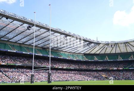 Vue générale depuis l'intérieur du stade pendant les six Nations des femmes TikTok au stade de Twickenham, Londres. Date de la photo: Samedi 29 avril 2023. Banque D'Images