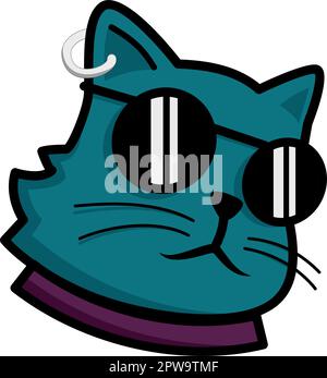 Illustration du symbole Cat chic et cool Illustration de Vecteur