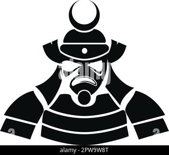 Armure samouraï avec style Silhouette Illustration de Vecteur