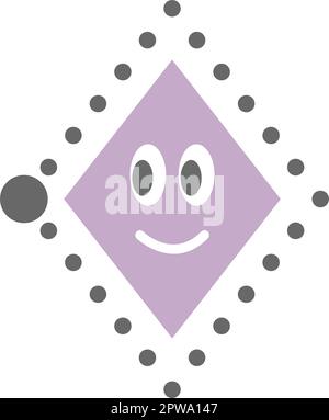 Forme de losange en pointillés pour tracer des lignes pour les enfants d'âge préscolaire et de maternelle pour la pratique du dessin Illustration de Vecteur