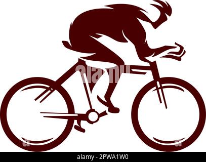 Silhouette de descente, de vélo et de course à vélo Illustration de Vecteur