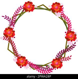 Cadre floral avec illustration de forme circulaire Illustration de Vecteur