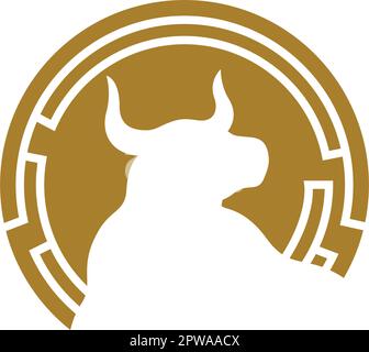 Symbole de création Bull simple visualisé avec une illustration simple Illustration de Vecteur