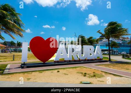 Oranjestad Dutch Aruba est la capitale et la plus grande ville d'Aruba, un pays constitutif du Royaume des pays-Bas. Banque D'Images