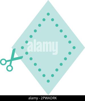 Activité de coupe rhombus forme élément symbole pour les ciseaux d'âge préscolaire activité pour le développement des compétences motrices pour les enfants Illustration de Vecteur