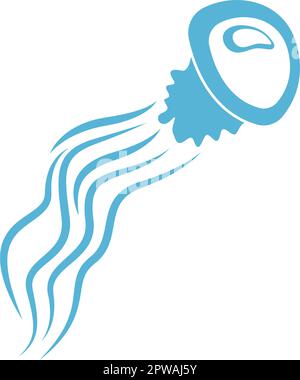 Logo icône Jellyfish Illustration de Vecteur