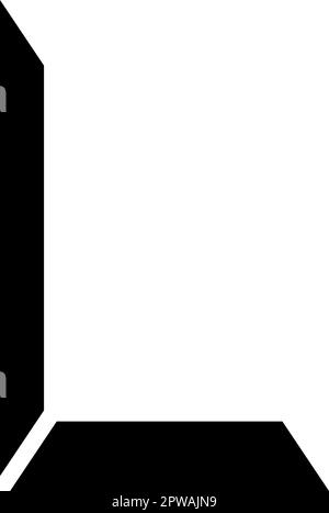 Bordure de la pièce pour l'icône de cadre d'angle d'image couleur noire vecteur illustration image style plat Illustration de Vecteur