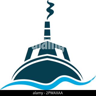 modèle de conception d'illustration vectorielle d'icône de navire Illustration de Vecteur