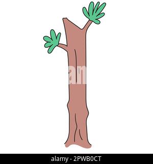 un tronc d'arbre coupé. icône doodle Illustration de Vecteur