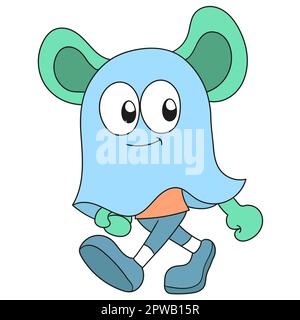 animaux portant des costumes d'halloween. icône doodle Illustration de Vecteur