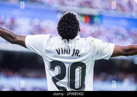 Mardrid, Espagne. 29th avril 2023. Vinicius Junior (Real Madrid) pendant le match de football entre
Real Madrid et Almeria
valable pour le match 32 de la première division de la ligue espagnole “la Liga” célébrée à Madrid, Espagne au stade Bernabeu le samedi 29 avril 2023 crédit: Live Media Publishing Group/Alay Live News Banque D'Images