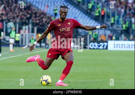Rome, Italie. 29th avril 2023. Tammy Abraham d'AS Roma pendant la série Un match entre Roma et AC Milan au Stadio Olimpico, Rome, Italie, le 29 avril 2023. Credit: Giuseppe Maffia/Alay Live News Banque D'Images