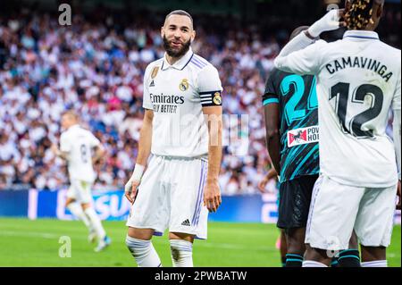 Mardrid, Espagne. 29th avril 2023. Karim Benzema (Real Madrid) pendant le match de football entre
Real Madrid et Almeria
valable pour le match 32 de la première division de la ligue espagnole “la Liga” célébrée à Madrid, Espagne au stade Bernabeu le samedi 29 avril 2023 crédit: Live Media Publishing Group/Alay Live News Banque D'Images