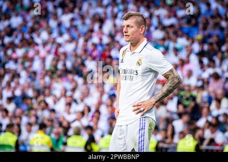 Mardrid, Espagne. 29th avril 2023. Toni Kroos (Real Madrid) pendant le match de football entre
Real Madrid et Almeria
valable pour le match 32 de la première division de la ligue espagnole “la Liga” célébrée à Madrid, Espagne au stade Bernabeu le samedi 29 avril 2023 crédit: Live Media Publishing Group/Alay Live News Banque D'Images