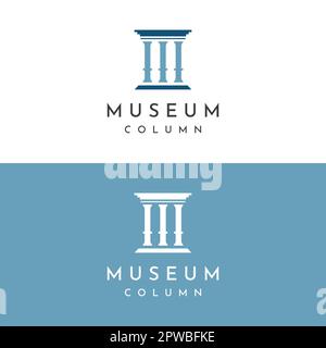 Musées, colonnes de musée, lignes de musée, logos de pilier de musée. Musées aux concepts minimalistes et modernes. Les logos peuvent être utilisés pour les entreprises, les musées et les entreprises. Illustration de Vecteur