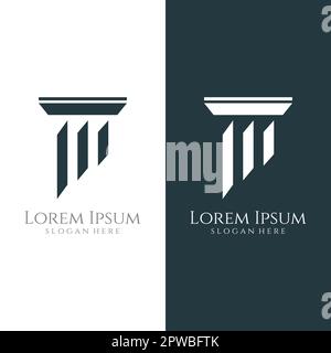 Musées, colonnes de musée, lignes de musée, logos de pilier de musée. Musées aux concepts minimalistes et modernes. Les logos peuvent être utilisés pour les entreprises, les musées et les entreprises. Illustration de Vecteur