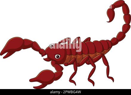 Cartoon scorpion sur fond blanc Illustration de Vecteur