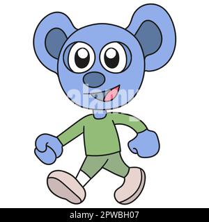 souris de marche. icône doodle Illustration de Vecteur