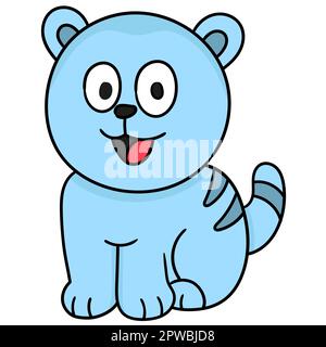 joli chat bleu pour animaux. icône doodle Illustration de Vecteur