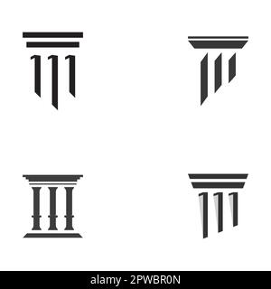 Musées, colonnes de musée, lignes de musée, logos de pilier de musée. Musées aux concepts minimalistes et modernes. Les logos peuvent être utilisés pour les entreprises, les musées et les entreprises. Illustration de Vecteur