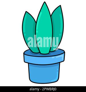 plantes dans les pots de décoration de jardin. icône doodle Illustration de Vecteur