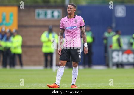 Shrewsbury, Royaume-Uni. 29th avril 2023. Liam Palmer #2 de Sheffield mercredi pendant le match Sky Bet League 1 Shrewsbury Town vs Sheffield mercredi à Greenhous Meadow, Shrewsbury, Royaume-Uni, 29th avril 2023 (photo de Gareth Evans/News Images) à Shrewsbury, Royaume-Uni, le 4/29/2023. (Photo de Gareth Evans/News Images/Sipa USA) Credit: SIPA USA/Alay Live News Banque D'Images