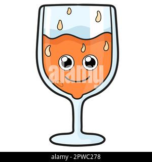 verre à boire caniche kawaii. icône doodle Illustration de Vecteur