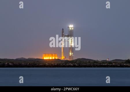 Space X Starship alimenté, Boca Chica, Texas, Amérique Banque D'Images