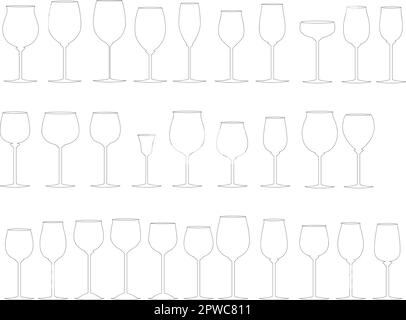 verres de vin - objets vectoriels et de dessin animé Illustration de Vecteur