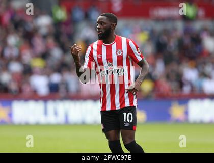 29th avril 2023 ; Gtech Community Stadium, Brentford, Londres, Angleterre ; Premier League football, Brentford versus Nottingham Forest ; Josh Dasilva de Brentford Banque D'Images