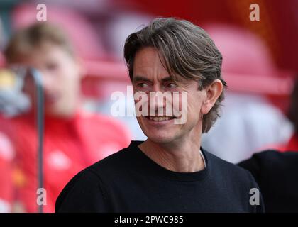 29th avril 2023 ; Gtech Community Stadium, Brentford, Londres, Angleterre ; Premier League football, Brentford versus Nottingham Forest ; directeur de Brentford, Thomas Frank Banque D'Images