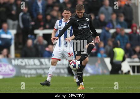 Patrick Brough de Barrow lors du match Sky Bet League 2 entre Hartlepool United et Barrow à Victoria Park, Hartlepool, le samedi 29th avril 2023. (Photo : Mark Fletcher | ACTUALITÉS MI) Credit: MI News & Sport /Alamy Live News Banque D'Images