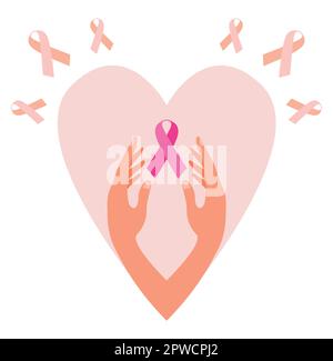 Symbole de protection des mains contre le cancer Illustration de Vecteur