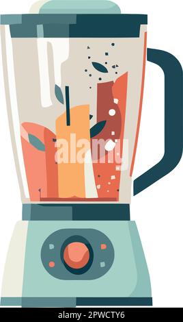 Fruits frais biologiques mélangés à un cocktail rafraîchissant Illustration de Vecteur