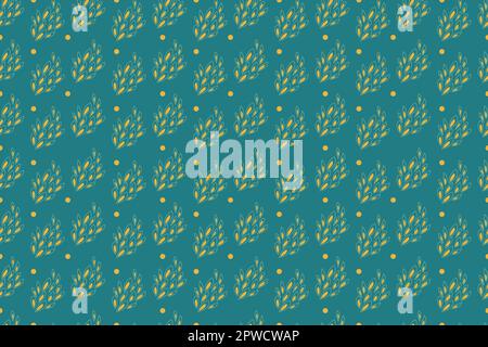 Motif fleuri sans couture avec texture abstraite de fleur orientale, or sur fond bleu. Papier peint simple, moderne et clair, toile de fond carrelée, élément graphique décoratif. Illustration vectorielle Illustration de Vecteur