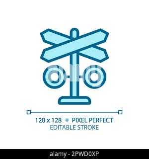 Icône de couleur RVB Perfect Blue de pixel de croisement de niveau Illustration de Vecteur