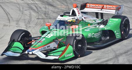 Long Beach, CA - 15 avril 2023: Devlin DeFrancesco, pilote IndyCar, en compétition au Grand Prix de long Beach dans la voiture no 29 d'Andretti Autosport. Banque D'Images