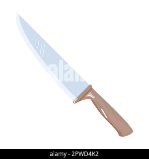 Ustensile et outil de cuisine, couteau pour couper le poisson. Illustration vectorielle de l'accessoire pour cuisiner, frire ou manger des aliments. Dessin animé isolé sur blanc Illustration de Vecteur