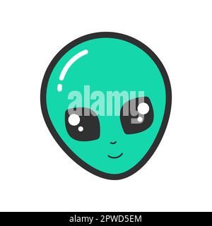 Logo tendance ou badge d'illustration extraterrestre Illustration de Vecteur