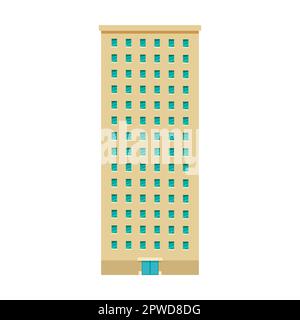 immeuble résidentiel multi-appartements. Illustration vectorielle de la maison et complexe d'appartements isolés sur blanc Illustration de Vecteur