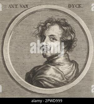 Sir Anthony van Dyck, artiste baroque flamand devenu le principal peintre de cour en Angleterre, 1599-1641. ANT. Van Dyck. Gravure sur plaque après une illustration de Joachim von Sandrat de son Academia Todesca, della Architectura, Scucultura & Pittura, oder Teutsche Academie, der Edlen Bau- Bild- und Mahlerey-Kunste, Académie allemande d’architecture, de sculpture et de peinture, Jacob von Sandrart, Nuremberg, 1675. Banque D'Images