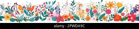 Motif abstrait sans coutures fleurs sauvages Illustration de Vecteur