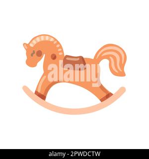 Cheval berçant de pépinière dans l'illustration vectorielle de style Boho Illustration de Vecteur