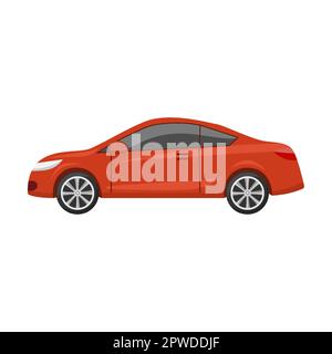Illustration rouge sport car Vector. Conception de la voiture, vue latérale du modèle à hayon, berline, coupé, vus, pick-up isolée sur fond blanc Illustration de Vecteur