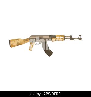 Dessin animé de camouflage de sable Kalashnikov canon Illustration de Vecteur