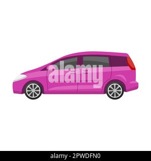 Illustration du vecteur de voiture. Conception de la voiture, vue latérale du modèle à hayon, berline, coupé, vus, pick-up isolée sur fond blanc Illustration de Vecteur